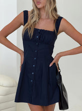 Wait For You Mini Dress Navy Tall