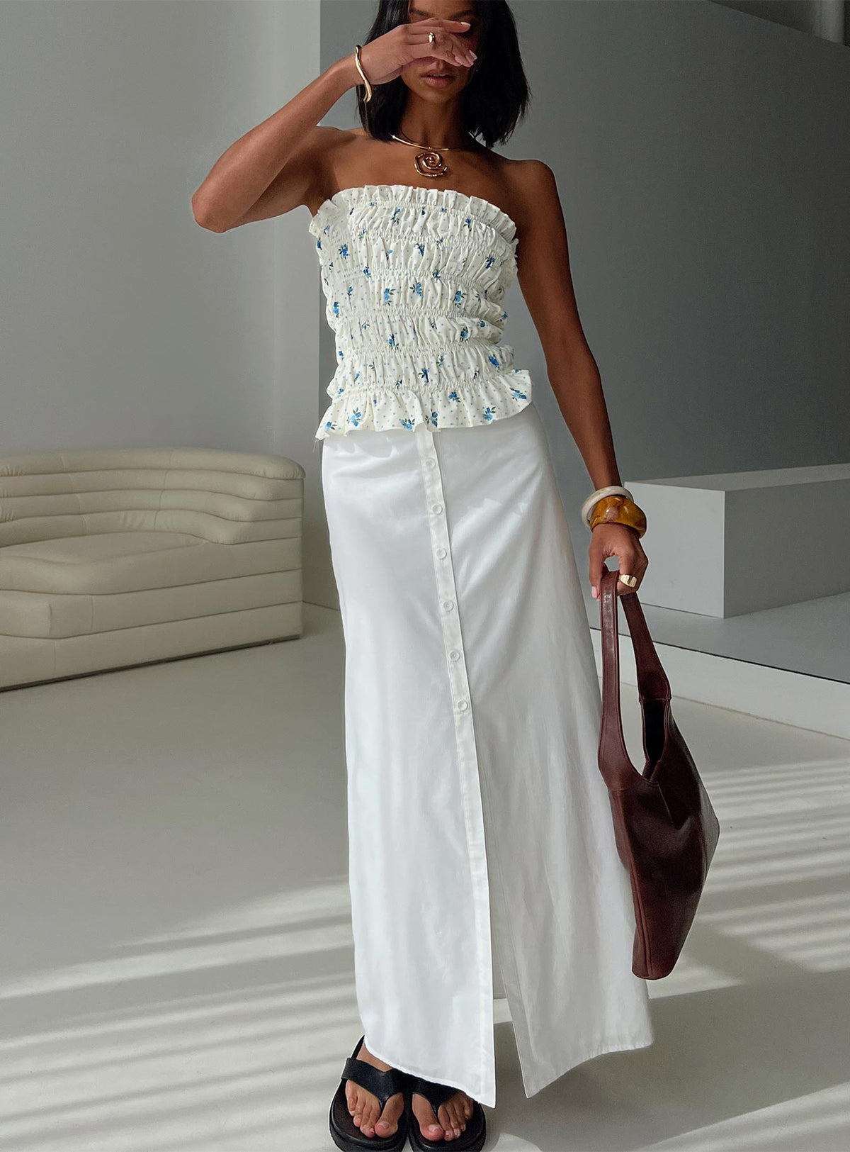 Jasmira Maxi Skirt White