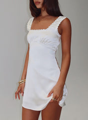 Dasha Satin Mini Dress White