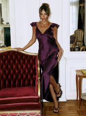 Faithful Frill Maxi Dress Plum