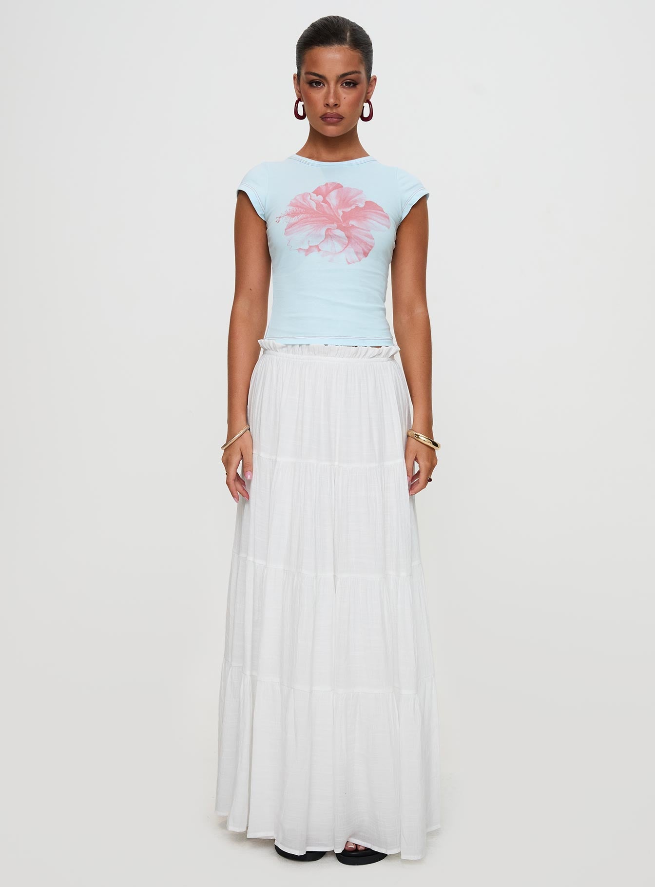 Owenz Hibiscus Baby Tee Blue